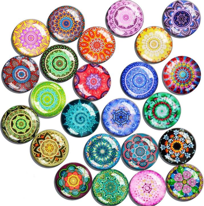 Produktbild I Am Creative 3D Glas Magnete, 20er Set, Ø3cm, Mandala (20x)