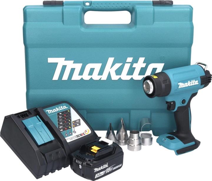 Productafbeelding Makita DHG 181 RF1K Accu Heteluchtblazer 18 V 150 - 550Â°C + 1x Accu 3,0 Ah + Lader + Koffer