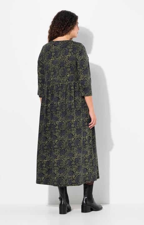 Produktbild Ulla Popken Jerseykleid, A-Linie, Blumendruck (62)