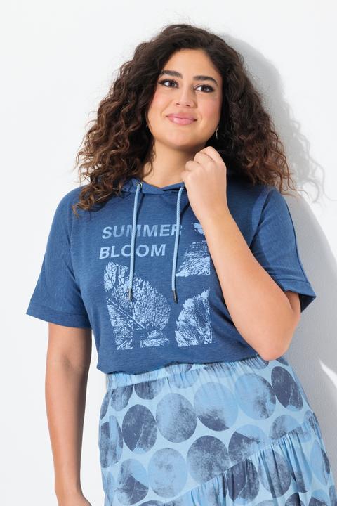 Produktbild Ulla Popken Hoodie, Sommermotiv, Oversized, Kapuze, Halbarm (58)
