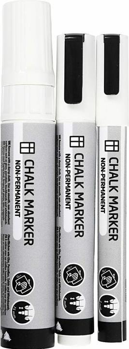 Immagine prodotto Creativ Company Marcatore a gesso bianco (Bianco, 6 mm, 3 x)