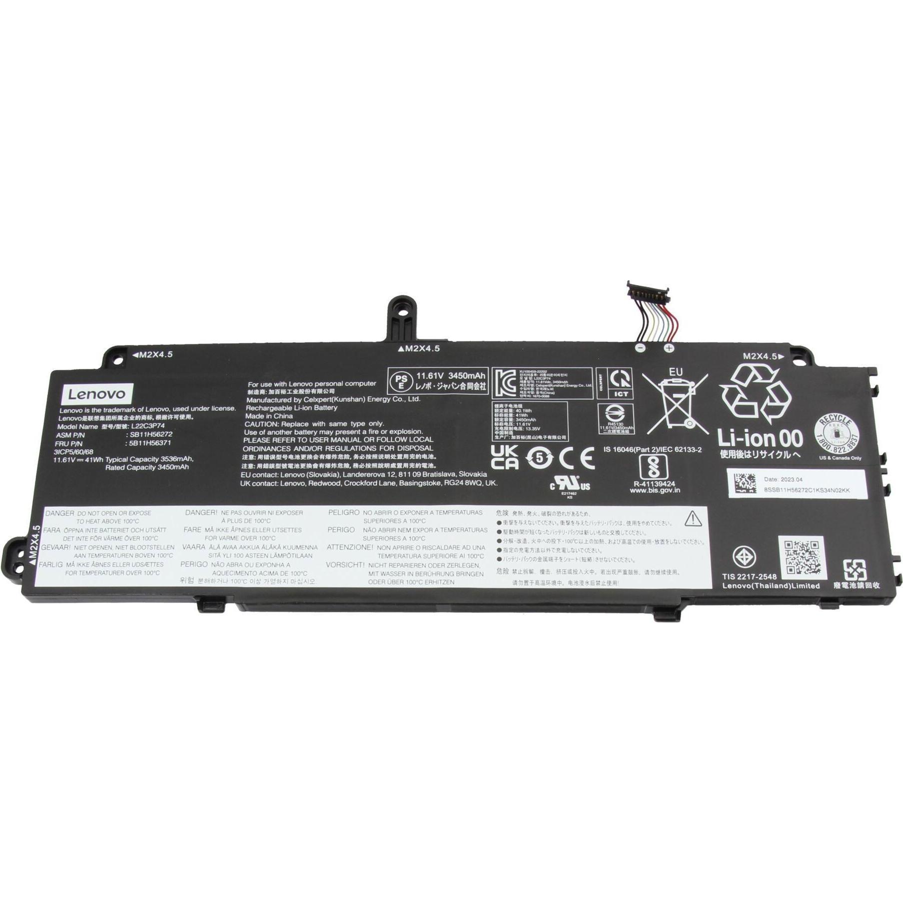 Lenovo L22D3P76 (3 Zellen, 3536 mAh), Notebook Akku