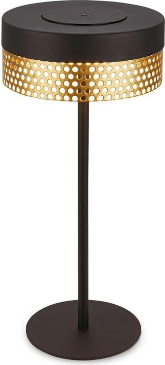Image du produit Briloner Brilo unplugged BOOHA Akku Tischleuchte mit Lochblech - Schwarz, Gold (300 lm)