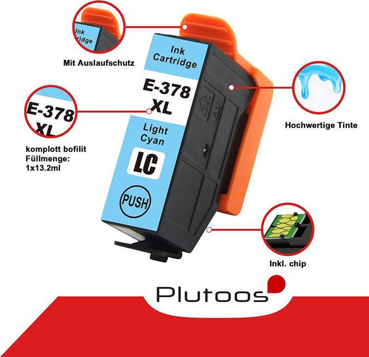 Image du produit Plutoos Epson 378XL Cartouches XXL compatibles, jeu de 6 couleurs (C, CF, LC, LM, M, Y)