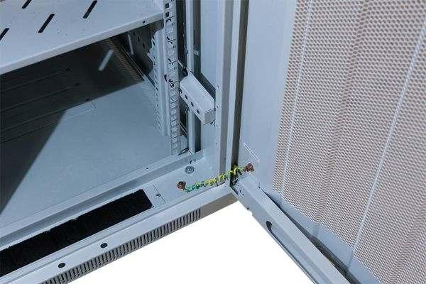 Produktbild Allnet 19 Schrank 12HE B600/T1000mm perforierte Blechtüren Lichtgrau SNB-Serie (12 HE, 19 Zoll Rack)