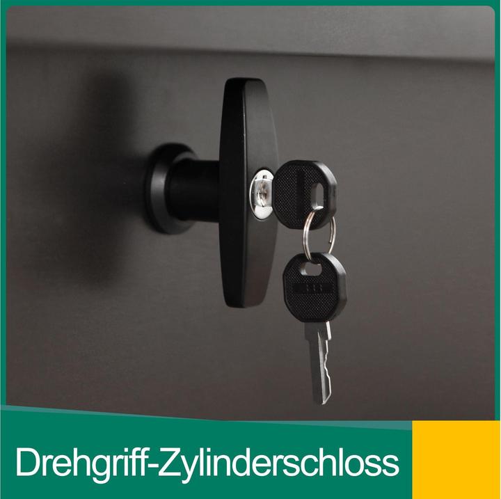 Produktbild Guardi Gartenbox L mit Schloss, 185 x 85 x 73 cm, Silber