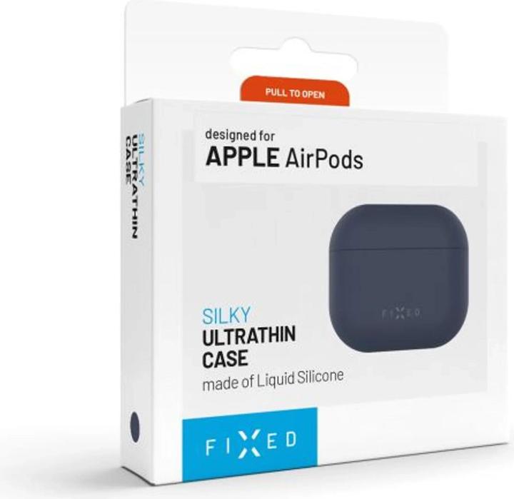 Image du produit Fixed Silky Silicone case for Apple AirPods 4/4 ANC Blue (Manchon pour casque d'écoute)