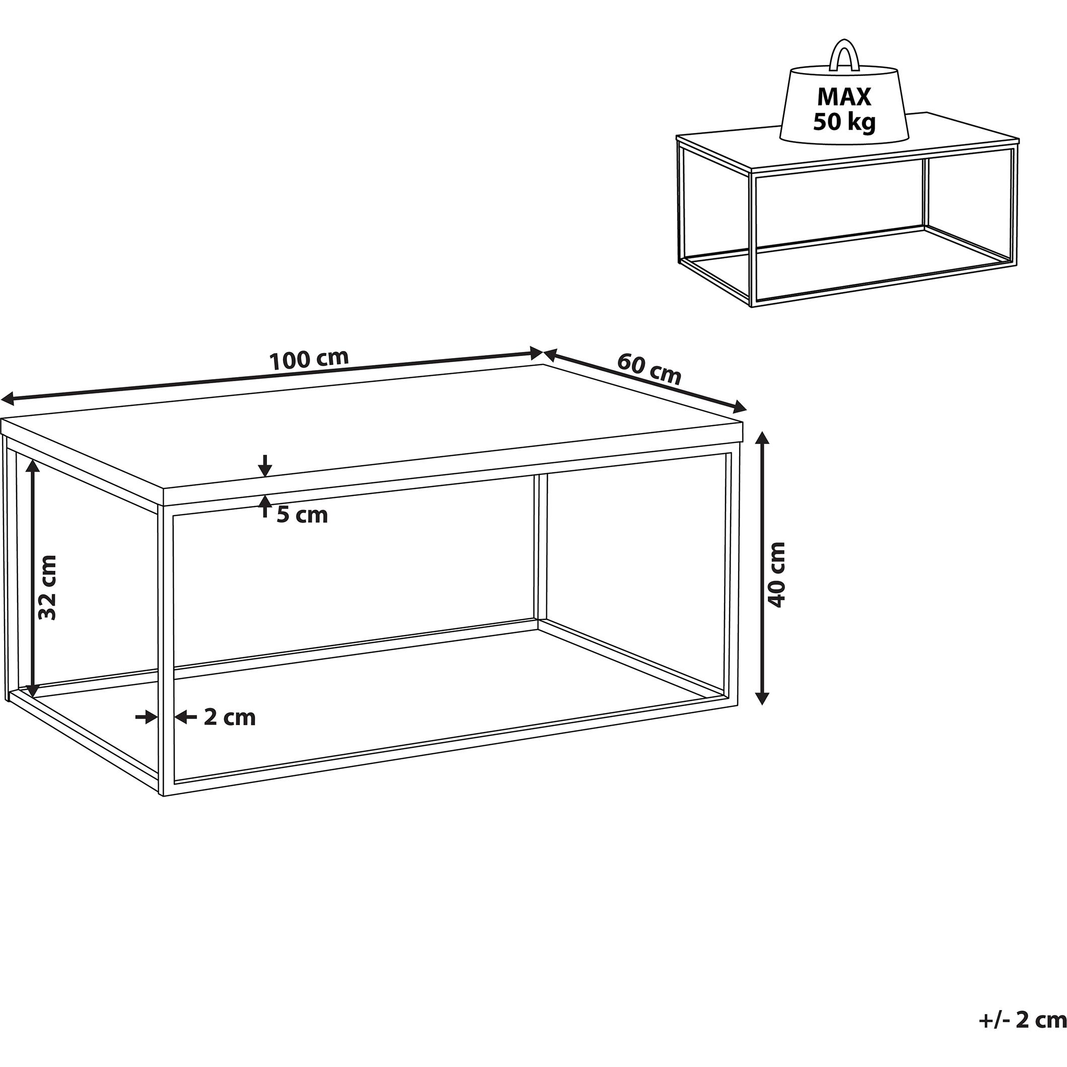 Thumbnail - Beliani, Couchtisch + Beistelltisch, Delano (60 x 40 x 60 cm)