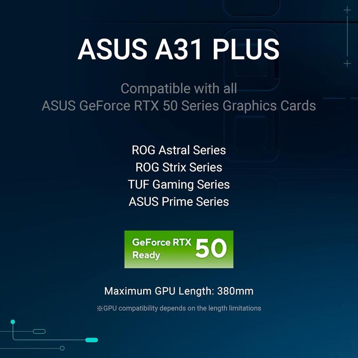 Produktbild ASUS A31 Plus Tg Argb Black (ATX, mATX, Mini-ITX)