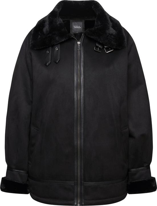 Immagine prodotto Ulla Popken Giacca aviator in stile shearling con effetto pelliccia d'agnello e collo (42, 44)