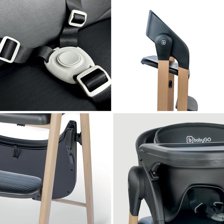 Actual product image BabyGo Levels Hochstuhl, schwarz (Highchair)