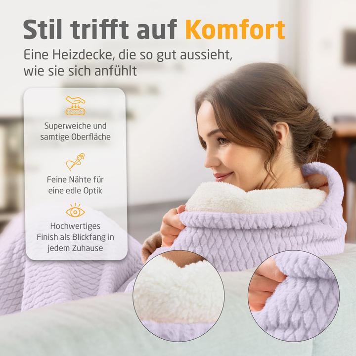 Actual product image Medisana HB 418 Kuschelheizdecke zartlila (180 x 130 cm)