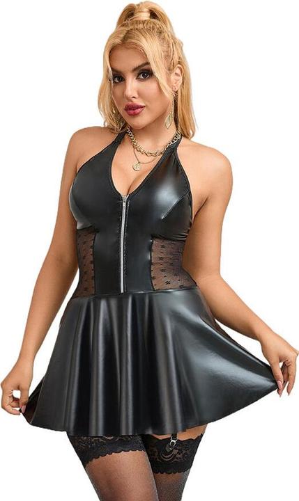 Produktbild Subblime - 957711 LEDERKLEID MIT SPITZENREISSVERSCHLUSS SCHWARZ L/XL (L)