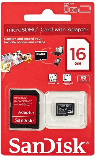Image du produit Sandisk microSDHC (16 Go, microSDHC)