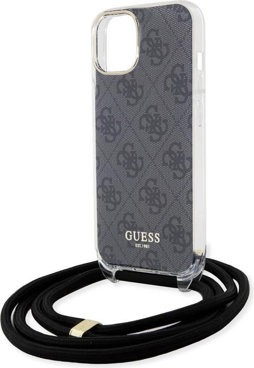 Actual product image Guess IML 4G Crossbody Case for Apple iPhone 15 - black (Apple iPhone 15)