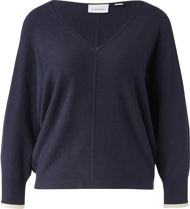 Produktbild Comma Strickpullover Femininer Feinstrickpullover mit V-Ausschnitt und 3/4 Arm (M)