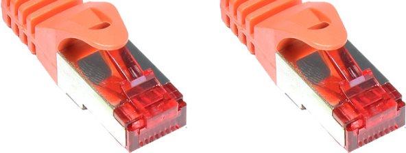 Produktbild Good Connections RNS® Patchkabel mit Rastnasenschutz, Cat. 6, S/FTP, PiMF, PVC, 250MHz, orange, 1m (S/FTP, CAT6, 1 m)