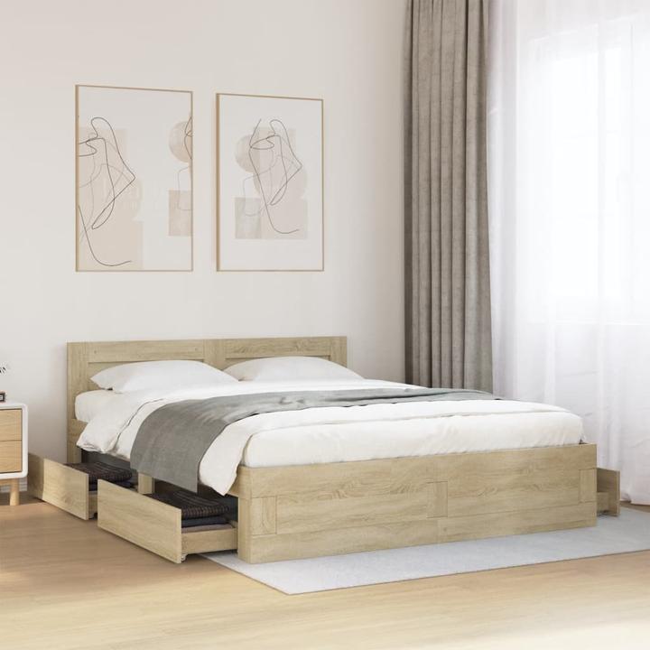 Actual product image VidaXL Bed frame with headboard (150 x 200 cm)