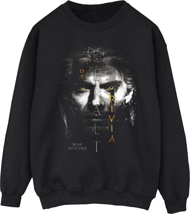 Actual product image Netflix Mens The Witcher Geralt Glowing Eyes Sweatshirt (S)