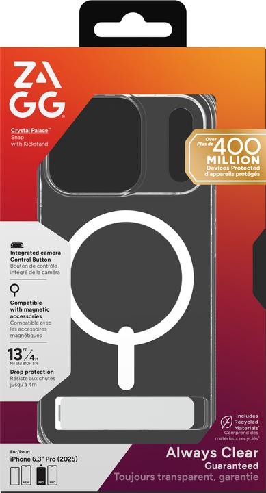 Actual product image Zagg Case für Apple iPhone 17 Pro Max Crystal Palace Snap mit Kickstand (Apple iPhone 17, Apple iPhone 17 Pro Max)