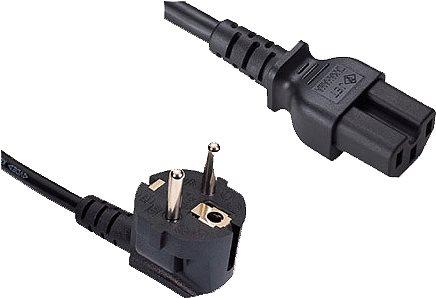 Produktbild Good Connections Netzkabel Schuko-Stecker gewinkelt an Warmgerätebuchse, Typ F an C15, 1,8m, schwarz, ® (1.80 m)