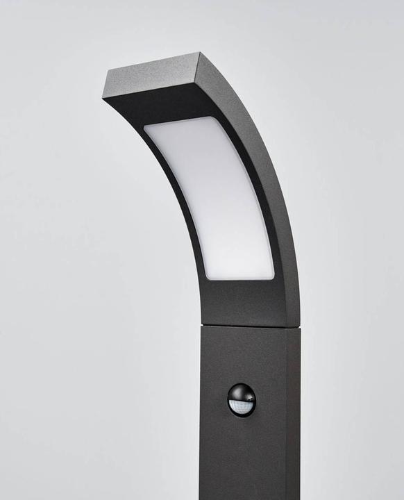 Actual product image Lucande Juvia Outdoor Garden Light w/Sensor Graphite/Opal (520 lm, IP54)