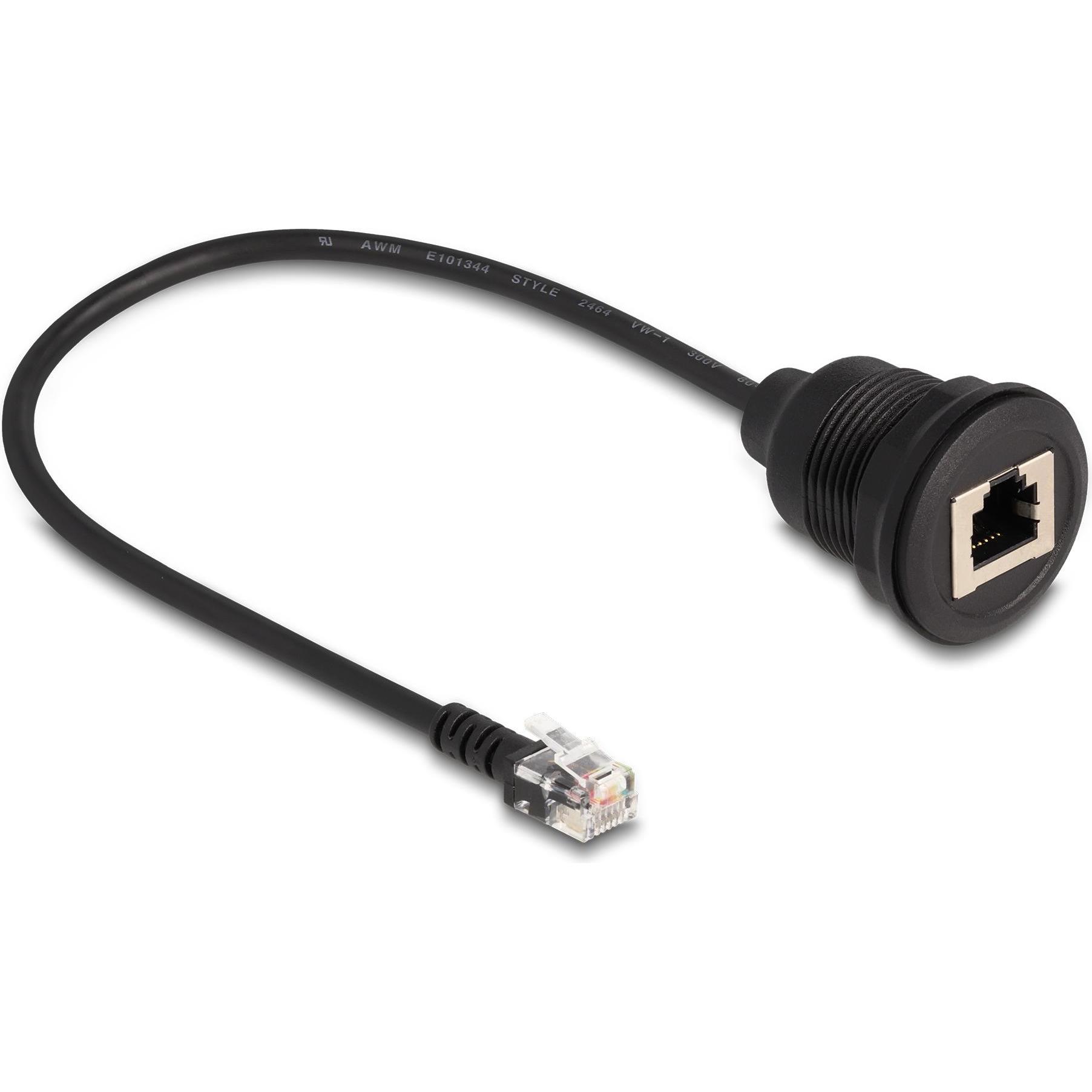 Delock Kabel RJ12 Stecker zu RJ12 Buchse zum Einbau 30 cm sc, Telefon Zubehör