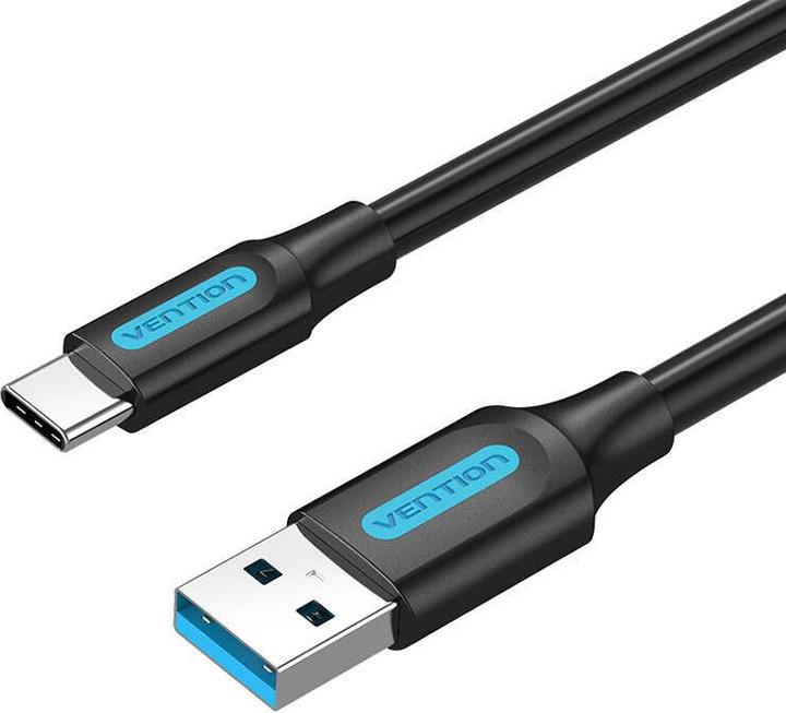 Actual product image Vention USB 3.0 A to USB-C Cable COZBF 1m Black PVC (1 m, USB 3.0)