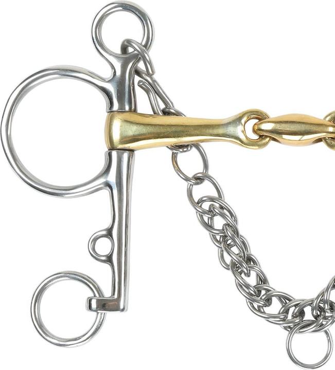 Actual product image Shires Brass double jointed curb bit