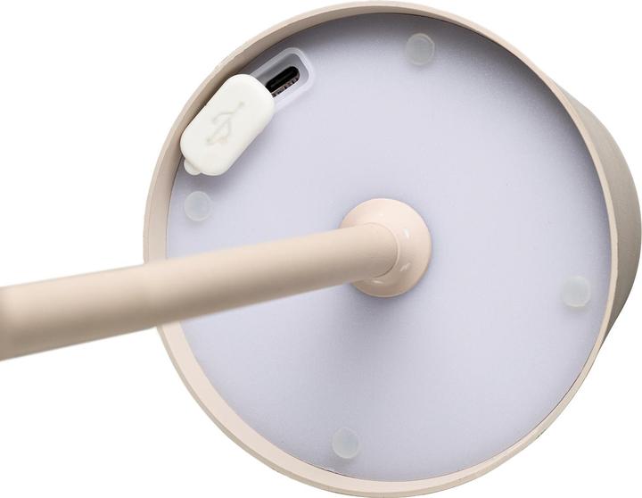 Produktbild Idena LED Tischleuchte Touch Metall beige 11x24/38cm Akku USB dimmbar 3 Modi Innen und Aussen