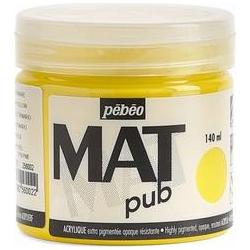 Pebeo, Künstlerfarbe + Bastelfarbe, Acrylic Mat Pub (Primärgelb, 140 ml)