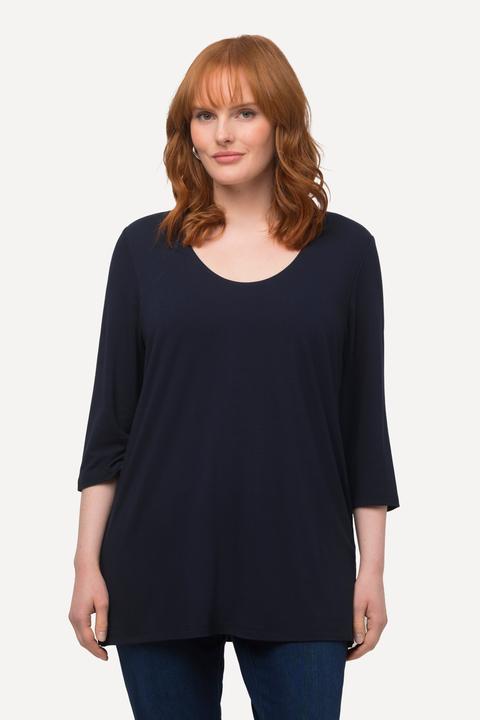 Immagine prodotto Ulla Popken Maglia con ampio scollo a girocollo e maniche a 3/4 (46, 48)