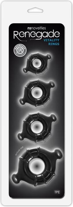 Actual product image NS Novelties Renegade Vitality Rings Black