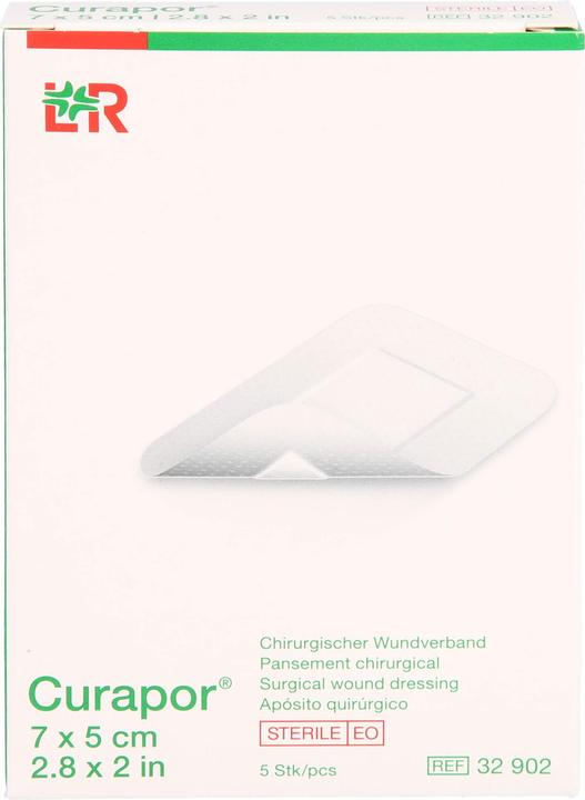 Actual product image Curapor Surgical wound dressing 7x5cm sterile (5 x)