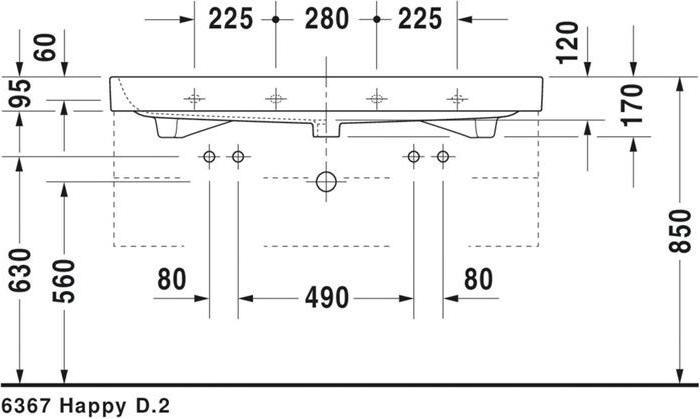 Image du produit Duravit Meuble lavabo HAPPY D.2 m ÜLB HLB 1200x505mm 2 trous de robinetterie blanc (505 mm, 1200 mm)