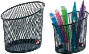 Produktbild Alba Stifteköcher Mesh, aus Drahtmetall, schwarz rund, Durchmesser: 60 mm, Höhe: 105 mm, erlaubt eine