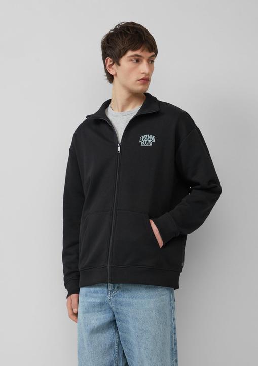 Produktbild s.Oliver Sweatshirt Jacke Sweatshirt-Jacke mit Stehkragen und Frontprint (L, XL)