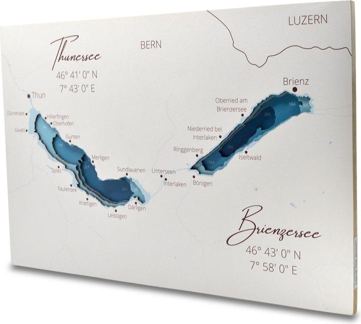 Produktbild Enjoy The Wood Thunersee / Brienzersee - Seekarte aus Holz