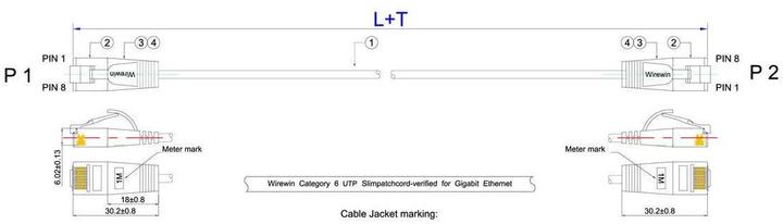 Actual product image Lightwin Network cable (U/UTP, CAT6, 3 m)