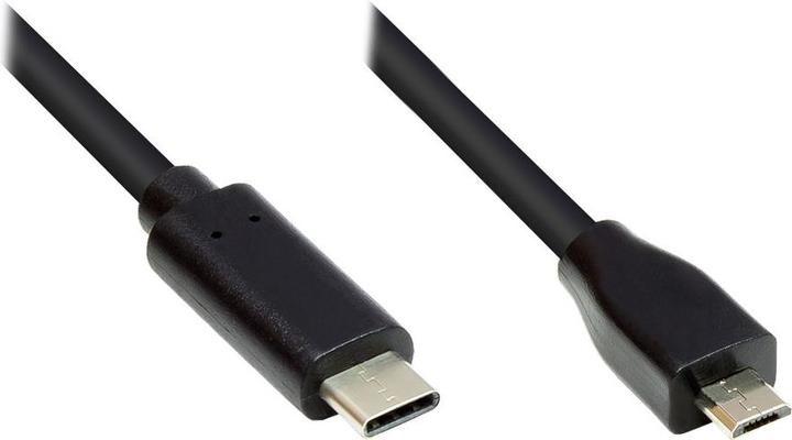 Produktbild Good Connections Anschlusskabel USB 2.0, USB-C™ Stecker an USB 2.0 Micro B Stecker, CU, schwarz, 1m, ® (1 m, USB 2.0)