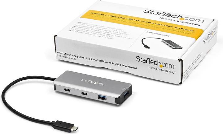 Produktbild StarTech HUB USB 2x USB-C + 2x USB-A 3.2 Gen2 (HB31C2A2CB) (USB-C, 4 Ports)