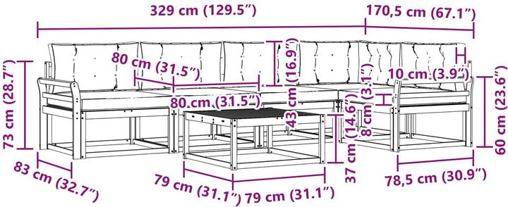Produktbild vidaXL Gartenmöbel Set