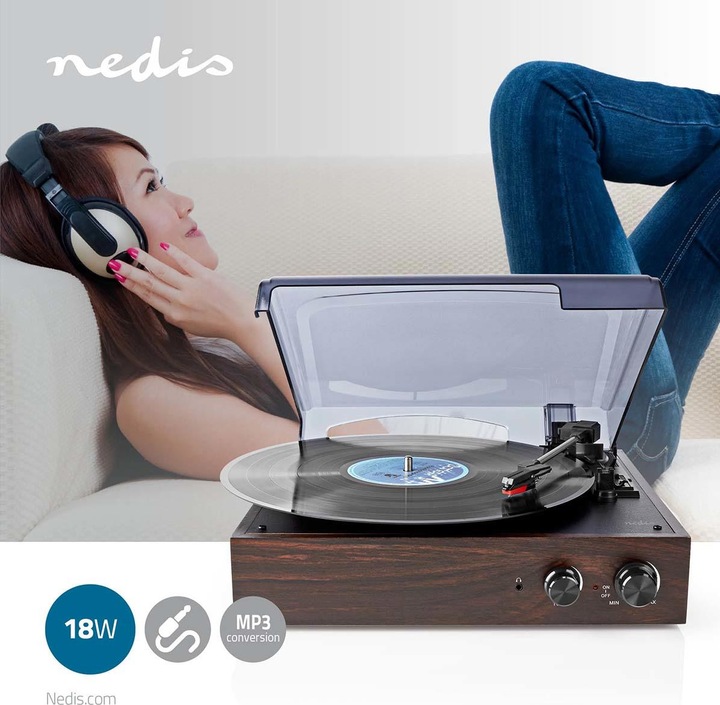Immagine prodotto Nedis Giradischi, Altoparlanti 18W, Interfaccia PC (Manuale)