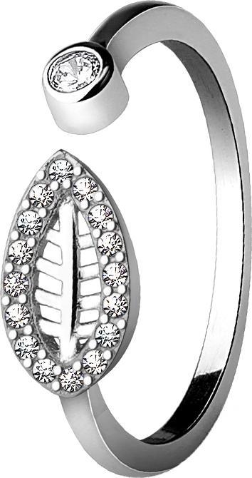 Image du produit Star Piercing Bague argent feuille avec cristaux (50, Argent 925)