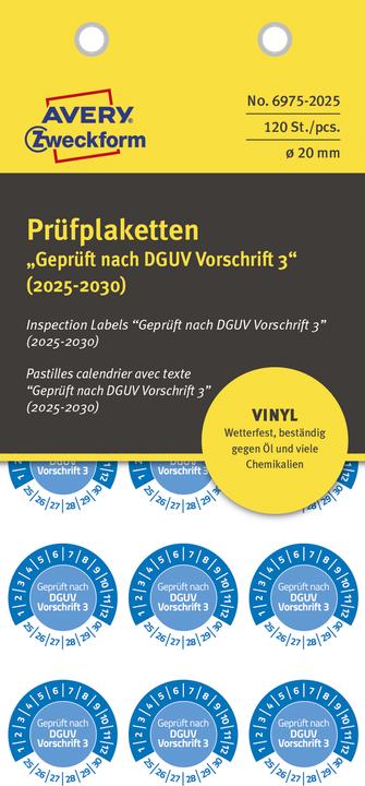 Produktbild Avery Prüfplaketten