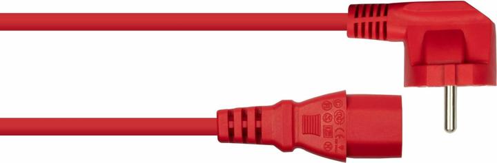 Produktbild Kabelmeister Netzkabel Schutzkontakt-Stecker Typ E+F (90° gew.) an Kaltgeräte-Buchse C13, rot, 0,75 (0.50 m)