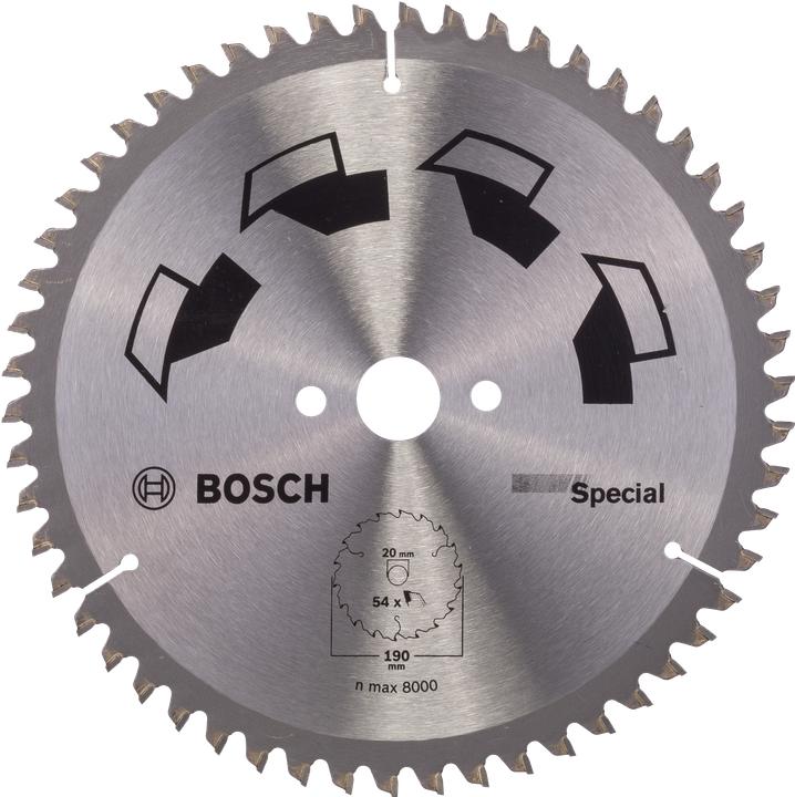 Produktbild Bosch Zubehör Kreissägeblatt SPECIAL D= 190 mm Bohrung= 20 mm Z= 54