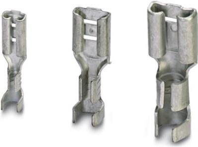 Produktbild Phoenix Contact Flachsteckhülse Steckbreite: 6.3 mm Steckdicke: 0.8 mm 180 ° Unisoliert Metall 3240159 100 St.