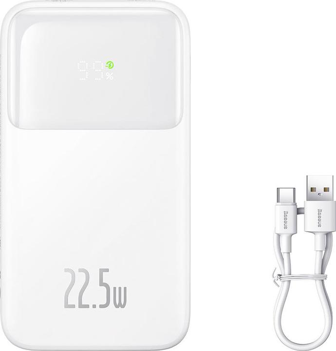 Immagine prodotto Baseus Powerbank Comet 10000mAh, 22.5W (bianco) (10000 mAh, 22.50 W)