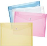 Produktbild Herlitz Dokumententasche, DIN A5, PP, blau-transparent glasklar, mit weissem Druckknopfverschluss, 0,20 mm (A5)